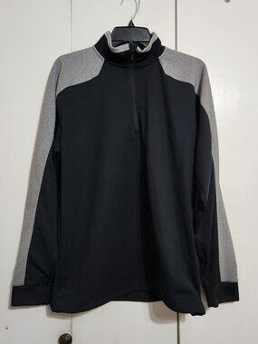 PING Golf Womens L SensorWarm 1/4 Zip Pullover Jacket Black Gray Performance